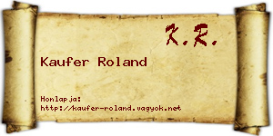 Kaufer Roland névjegykártya